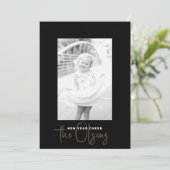 シグネチャー応援シックな黒い新年の写真カード シーズンカード (スタンド正面)