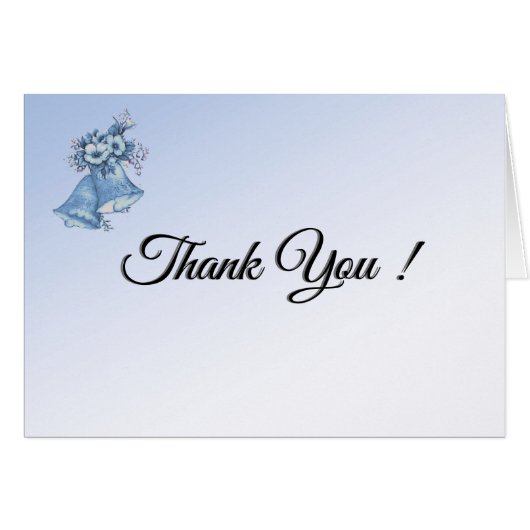 シグネチャー結婚付きブルーのベルサンキューカード (正面横)