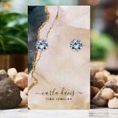 シグネチャー ウォーターカラー ピンク ブラック ジュエリー ディスプレイ 名刺