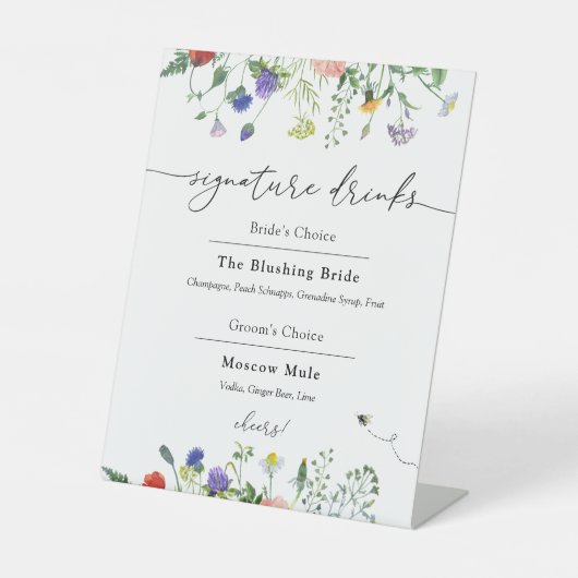 シグネチャー・ドリンクズ・ワイルド・フラワーズ・バチズ  台座サイン (正面)