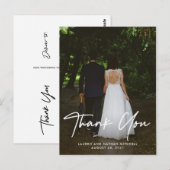 シグネチャー | ホワイト結婚スクリプトの写真 ポストカード (正面/裏面)