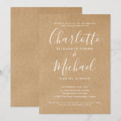 シグネチャー ラスティック クラフト 婚約パーティー 招待状 (正面/裏面)