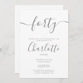 シグネチャー 40歳の誕生日 招待状 (正面/裏面)