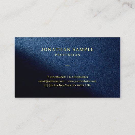 シグネチャーUV光沢紙ユーカスタム文字ラグジュアリー 名刺 (裏面)