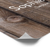 シグネチ結婚ャのゲストブックツリーレッドウッド ポスター (角)