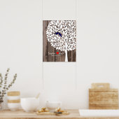 シグネチ結婚ャ・ブックツリー・ネイビー・ブルー・ウッド ポスター (キッチン)