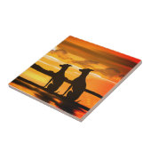 シグハウンドグレイハウンドサンライズ タイル (側面)