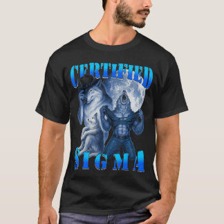 シグマウルフ認定・面白いウルフのミーム・努力の精神アルファ Tシャツ
