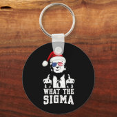 シグマトランプサンタおもしろいクリスマスミームXm キーホルダー (正面)