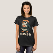 シグマボーイイタリアンミームペおもしろいンギン Tシャツ (正面フル)