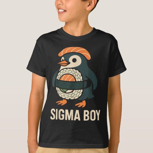 シグマボーイイタリアンミームペおもしろいンギン Tシャツ (正面)