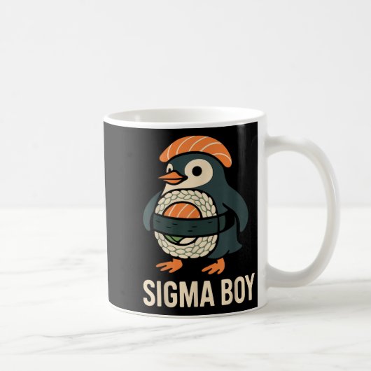 シグマ少年イタリアの脳ロットおもしろミームペンギン コーヒーマグカップ (右)