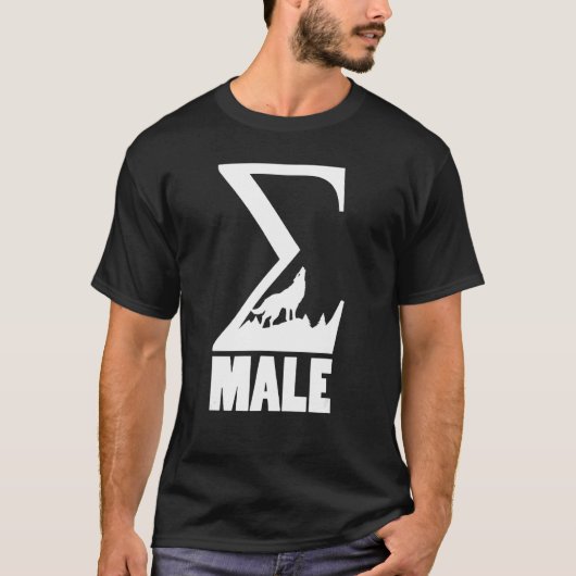 シグマ男性シグマローンウルフ記号ギリシャ Tシャツ (正面)