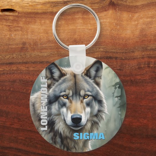 シグマ男性ローンウルフ キーホルダー (正面)