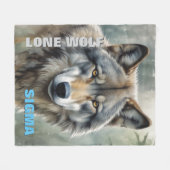 シグマ男性ローンウルフ フリースブランケット (正面(横))