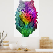 シグマ芸術的ウルフイラストレーションのビジョン ポスター (キッチン)