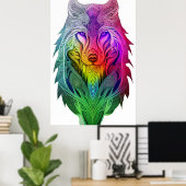 シグマ芸術的ウルフイラストレーションのビジョン ポスター (ホームオフィス)