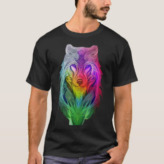 シグマ芸術的ウルフイラストレーションのビジョン Tシャツ