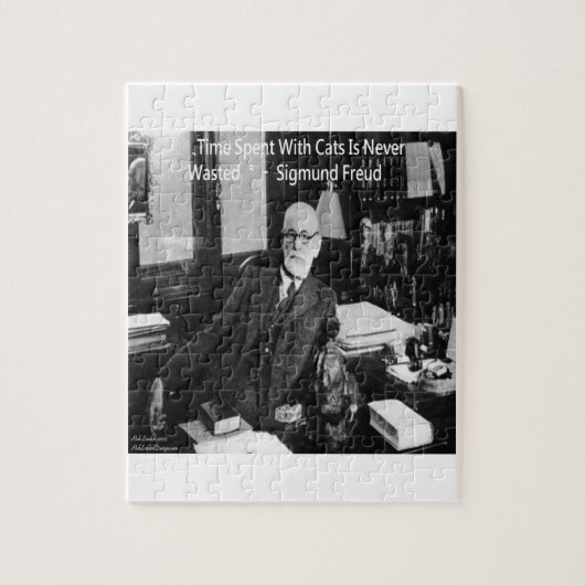 シグムント・フロウド氏のオフィスおもしろい&キャット引用文 ジグソーパズル (縦)
