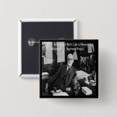 シグムント・フロウド氏のオフィスおもしろい&キャット引用文 缶バッジ (正面&裏面)