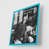 シグムンド・フロイト&フォーマス・キャット・引用文・ウォール・クロック スクエア壁時計 (傾斜)