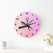 シザーとコームピンク ラージ壁時計 (ホーム)