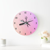 シザーとコームピンク ラージ壁時計 (ホーム)