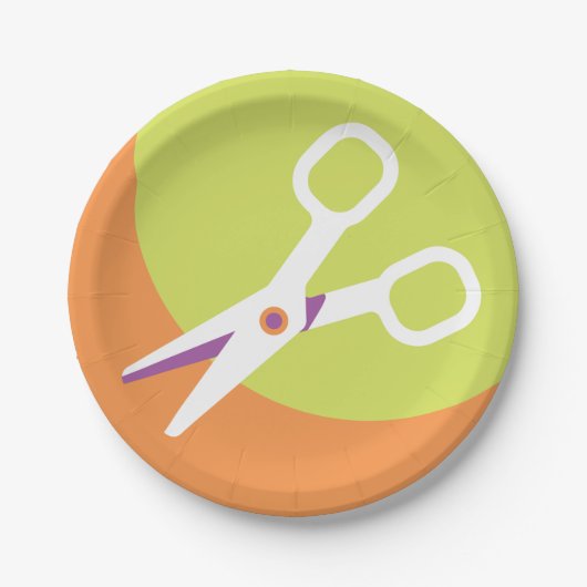 シザーアイコン紙プレート ペーパープレート (正面)