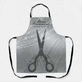 シザースカット美容師グリッター銀理容師 エプロン (正面)