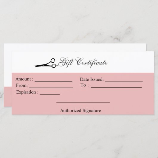 シザーズギフト券 (正面/裏面)