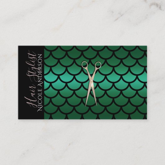 シザーズグリーンマーメイド美容師 名刺 (正面)