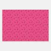 シザーズピンク美容師柄 ラッピングペーパーシート (正面3)