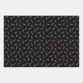 シザーズピンク美容師柄 ラッピングペーパーシート (正面2)