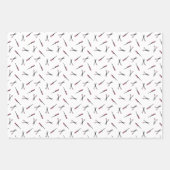 シザーズピンク美容師柄 ラッピングペーパーシート (正面)