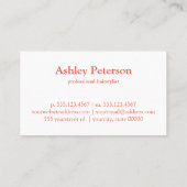 シザーズロゴヘアスタイリスト大理石&バラ金ゴールド 名刺 (裏面)