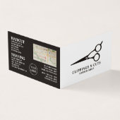 シザーズロゴ男性理容師詳細ロイヤリティカード 名刺 (外部)