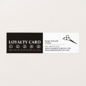 シザーズロゴ男性理容師詳細ロイヤリティカード 名刺 (内部フラット)