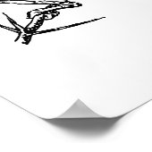 シザーテールのリアルな鳥のスケッチ ポスター (角)