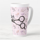 シザーヘアドライザースタイリパーソナライズされたスト カフェラテマグ (右アングル)