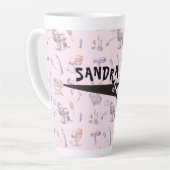 シザーヘアドライザースタイリパーソナライズされたスト カフェラテマグ (左アングル)