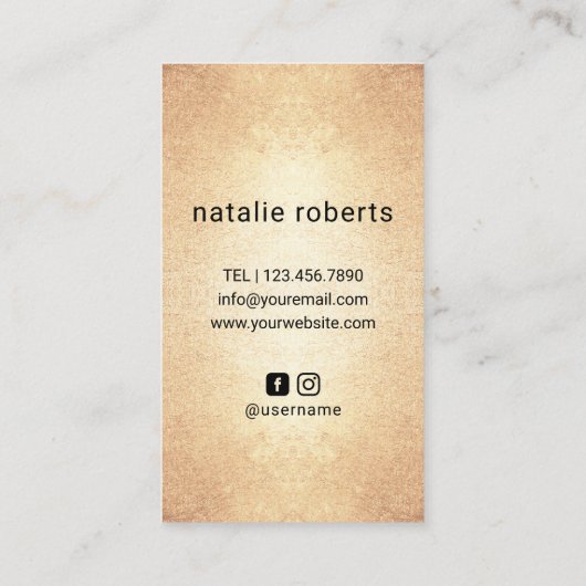 シザーモダンとハンドロゴのヘアサロン金ゴールド 名刺 (裏面)