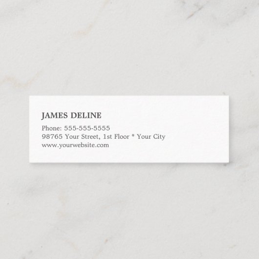 シザーモダンカッコいいシルバー美容師 スキニー名刺 (裏面)