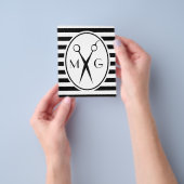 シザーモノグラムイニシャル美容師理容師ショップ チラシ (手)