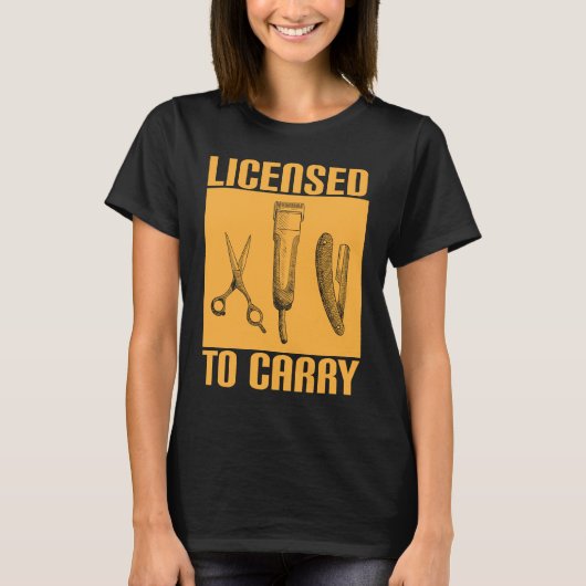 シザーレ運ザー刃理容師の免許 Tシャツ (正面)