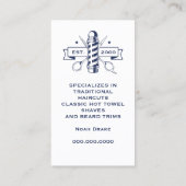 シザー理容師ポールプロフェッショナル理容師ショップ 名刺 (裏面)