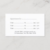 シザー&ティール(緑がかった色)ヘアダマスコヘアサロンアポイントメント 予約カード (裏面)