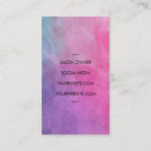 シザー |フローラ配置 |水彩テクスチャ 名刺 (裏面)