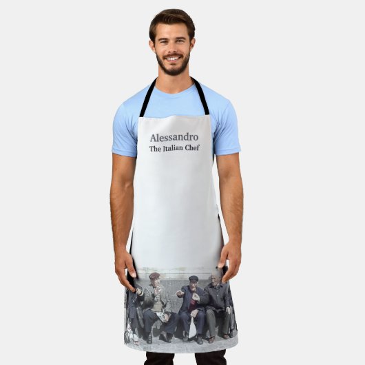 シシおもしろいリアイタリアンキッチンエプロン エプロン (着用した状態)