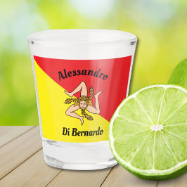 シシシンプルリはっきりしたシシリア国旗 ショットグラス