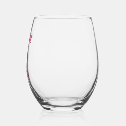 シシシースピンクの手紙のための成長アイン ステムなしワイングラス (左)